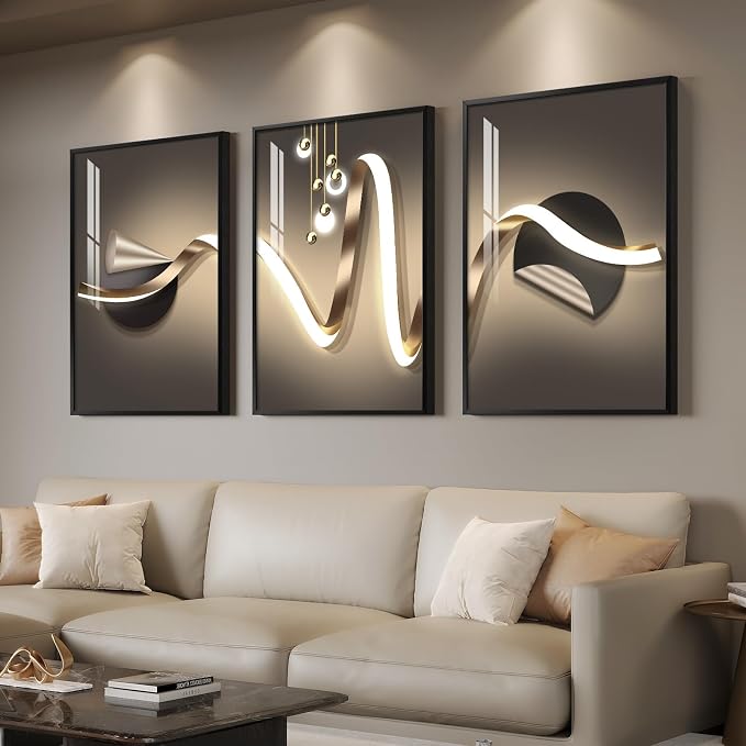 Large Framed Modern Luxury Black and Gold Abstract Wall Art - Image 2