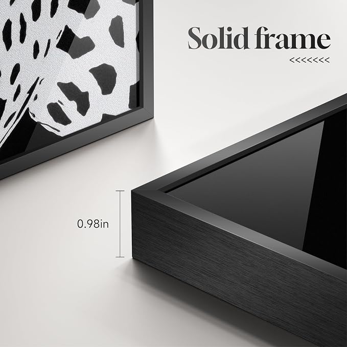 Framed Modern Animal Black and White Wall Art, Large Leopard Animal Prints - Image 6