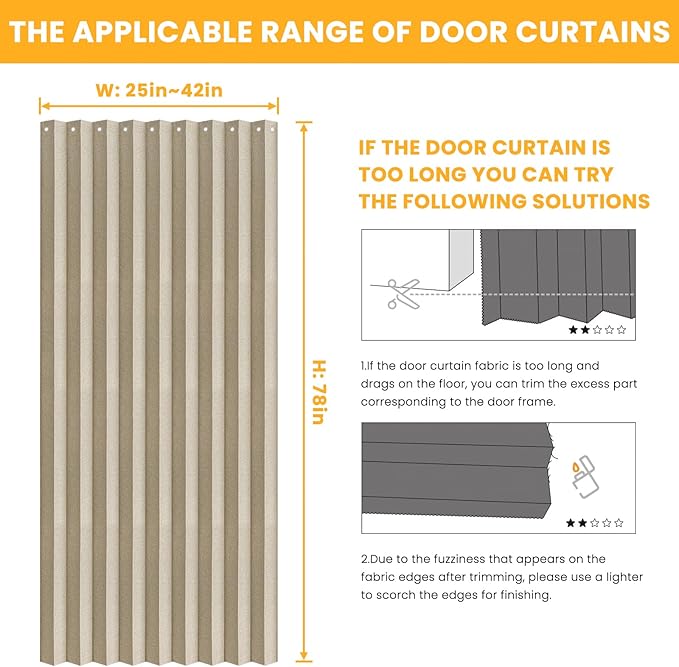 AJAZZ 100% Blackout Magnetic Door Curtain Accordion Doors Interior Folding - Image 2
