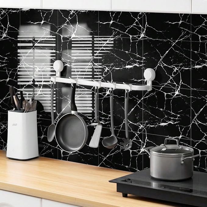 Chejiaye 10pcs Marble Peel and Stick Backsplash Waterproof Washroom Wall Panels - Image 2