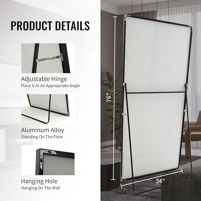 Beauty4U Full Length Mirror 76" x 34", Large Floor Mirror - Image 4