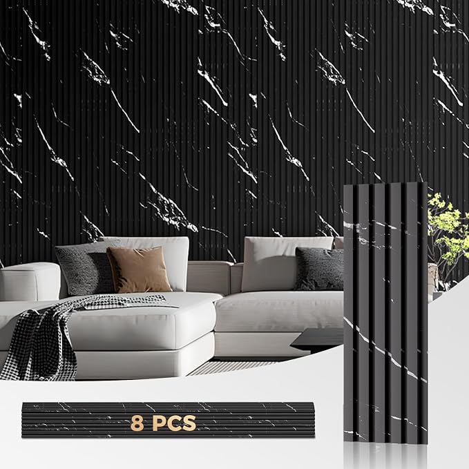 OUZUGIE WPC Acoustic Slat Wall Paneling, Living Room, TV Background, Study Room - Image 9