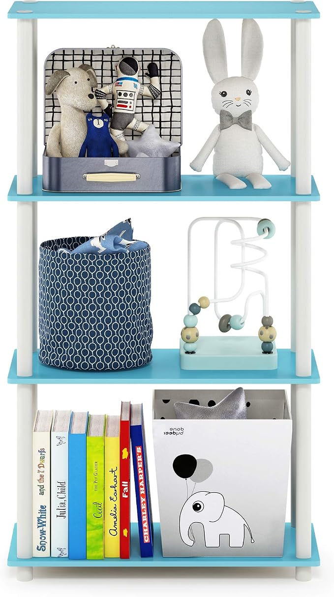 Furinno Turn-N-Tube 4-Tier Multipurpose Shelf Display Rack, Round Tubes - Image 6