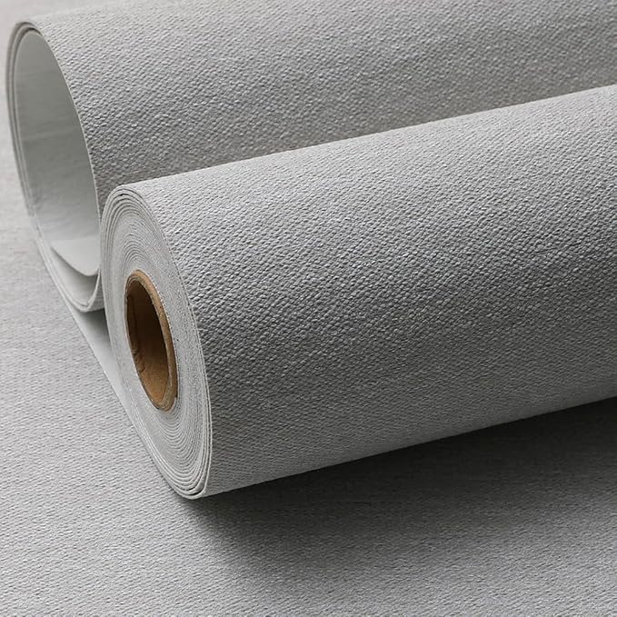 SHUFA White Brown Cotton-Like Textured Grasscloth Wallpaper Matte Thick Real - Image 2