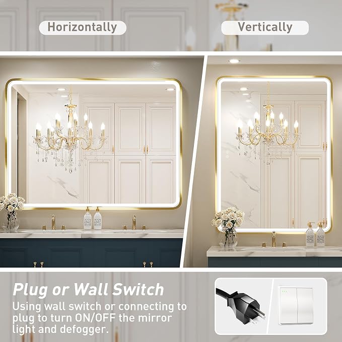 48x36 Inch LED Bathroom Mirror - Image 6
