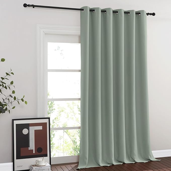 NICETOWN Blackout Sage Green Living Room Divider Curtain - Image 2