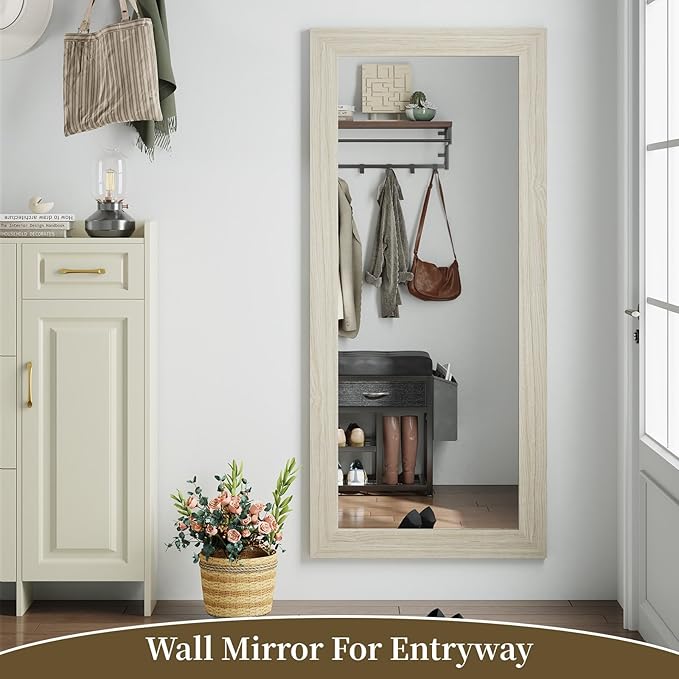 Syndra Modern Full Length Mirror Wood Frame, 65x24'' Large Floor Mirror - Image 2