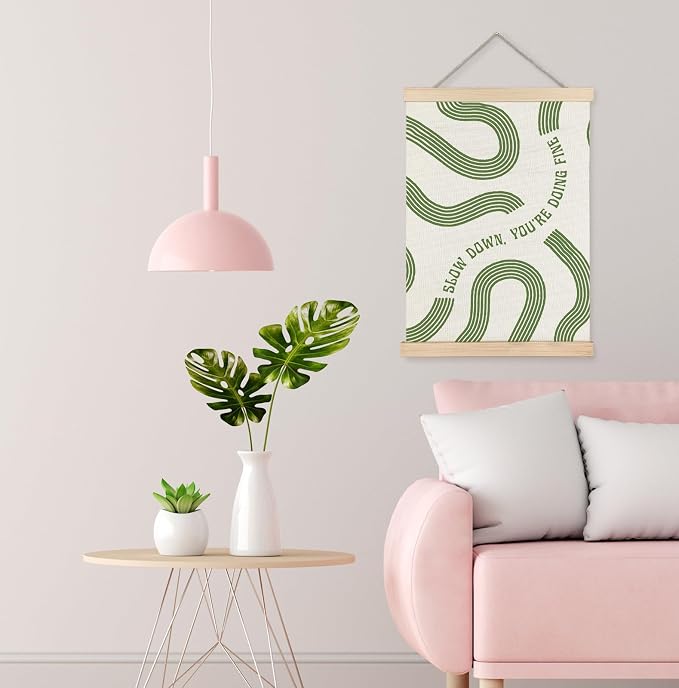 Yomisex Sage Green Wall Art Poster, Slow Down You're Doing Fine Inspirational - Image 4