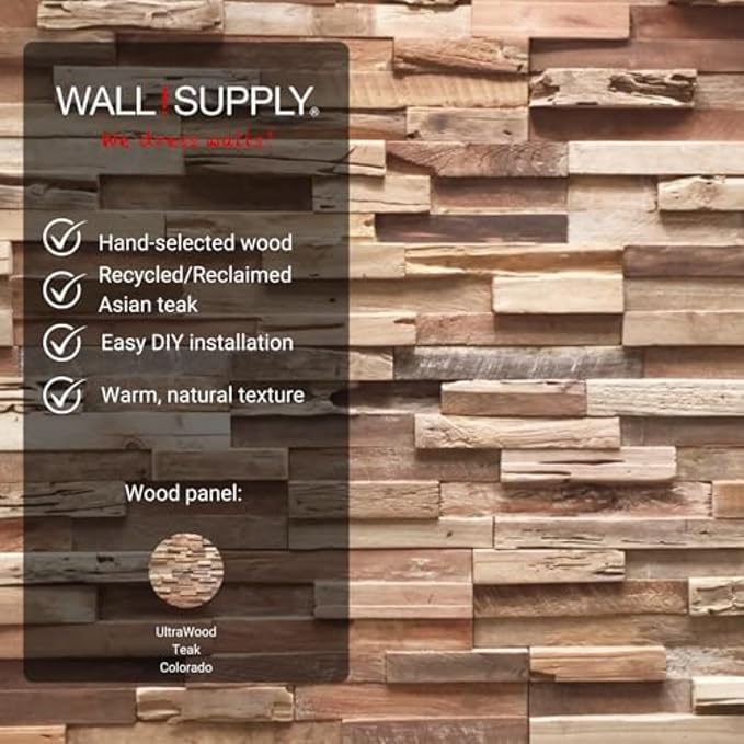 Wall!Supply 3D Wall Panels – Reclaimed Rustic Asian Teak Wood – Home Decor - Image 5
