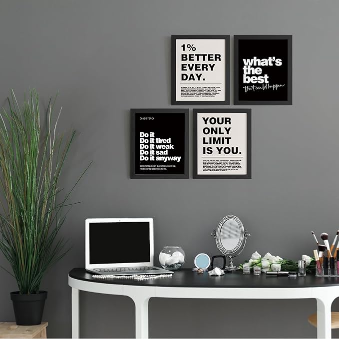 DSHFG Motivational Inspirational Office Wall Art Decor Prints Set of 4 - Image 4