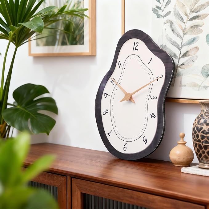 Mid Century Retro Irregular Shape Wall Clock, Silent Non-Ticking Battery - Image 6