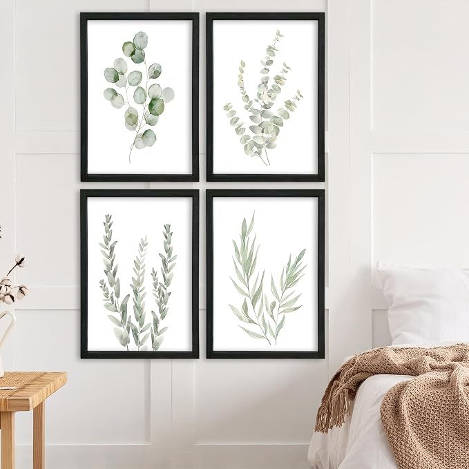 YWJKWLGS Botanical Watercolor Prints Sign Sage Green Eucalyptus Wall Decor - Image 6