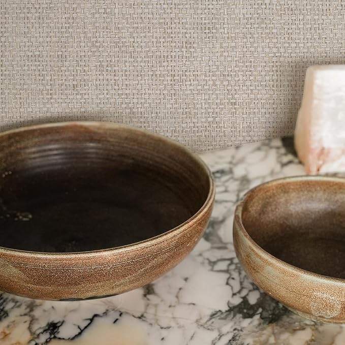 Tempaper x Jeremiah Brent Textured Faux Grasscloth Primitivo Removable Peel and - Image 9