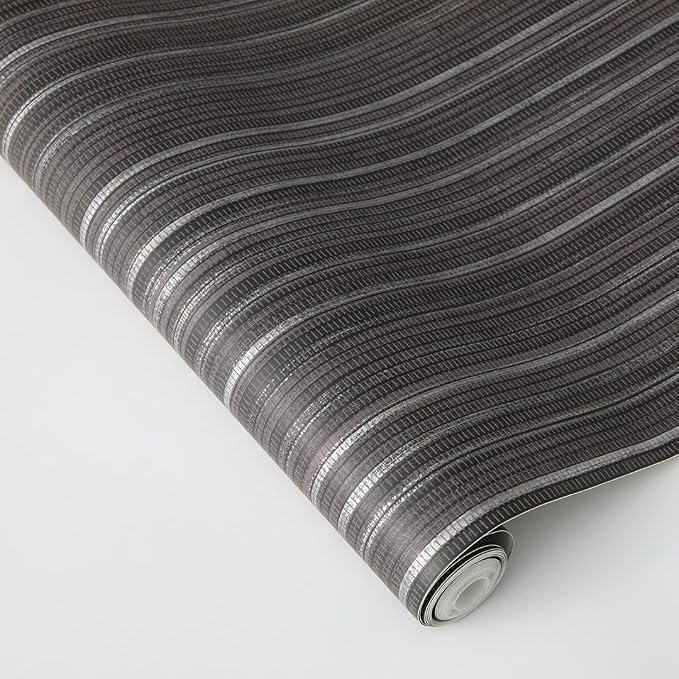 Tempaper Black Linen Grasscloth Removable Peel and Stick Wallpaper, 20.5 in X - Image 5