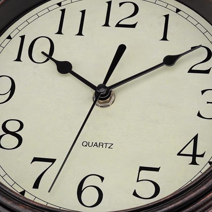 Foxtop 9 Inch Wall Clock Battery Operated Silent Non-Ticking Small Classic - Image 7