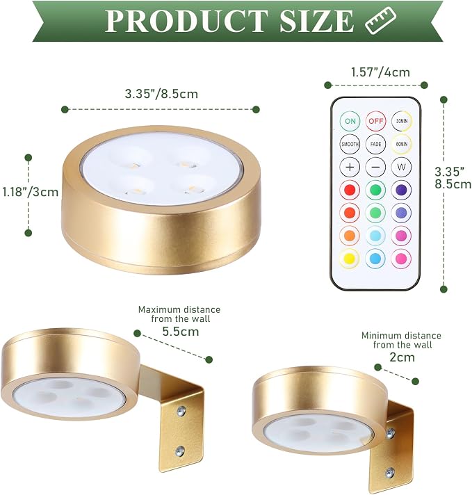 4-Pack Picture Light Battery Operated Painting Lights, 13 Color RGB Magnetic - Image 4