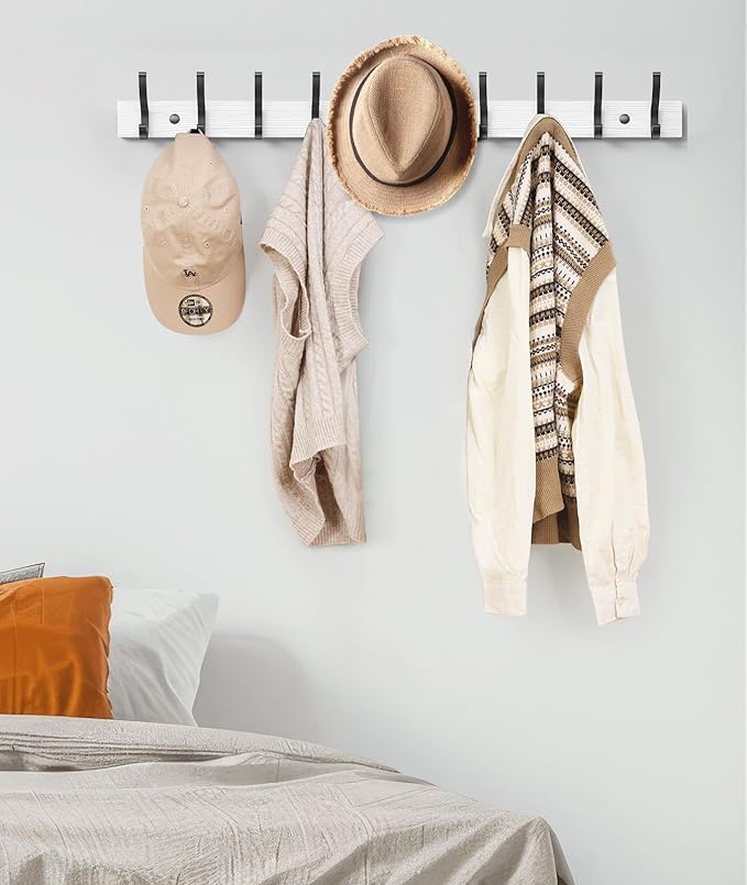 Optish Coat Rack Wall Mount, 16.5 Inches Wood Coat Hooks Wall Mount, Wall Coat - Image 5