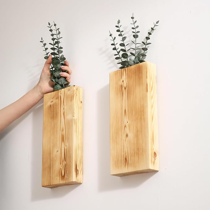 Wood Wall Planter Set of 2, Wood Wall Pocket - Image 5