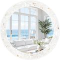 Tanmicoshomy Round Wall Mirror 30 Inch, Natural Shell Framed Circle Mirrors by Tanmicoshomy