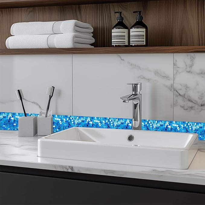 HOMETITUTE Wallpaper Border Peel and Stick Wall Accent PVC Mosaic Wall Borders - Image 3