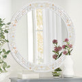 Tanmicoshomy 36 Inch Large Round Mirror, Natural Shell Inlay Framed Large by Tanmicoshomy
