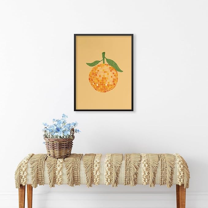 Retro Funky Orange Canvas Wall Art Fashion Disco Ball Aesthetic Posters 08x10 - Image 4