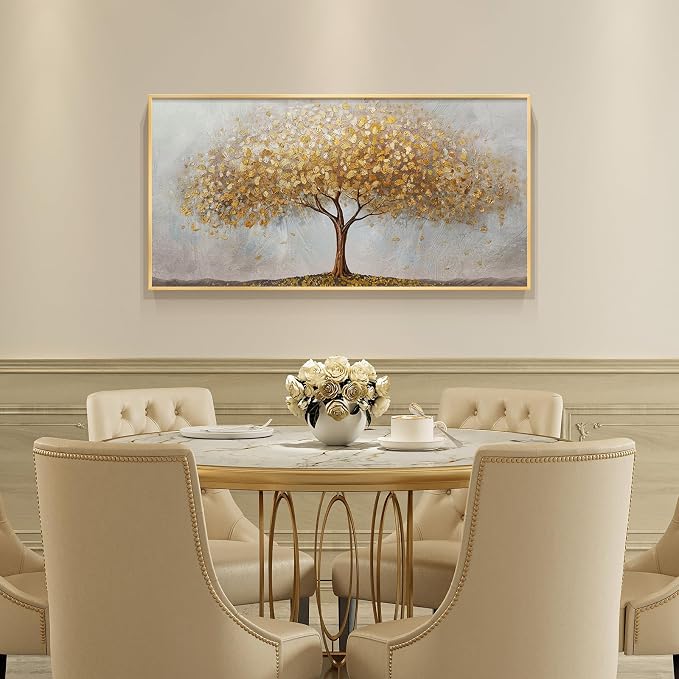 Large Framed Tree of Life Gold Wall Art, Large Canvas Prints Paintings Artwork - Image 5