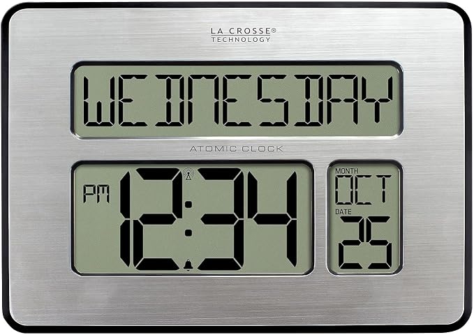 La Crosse Technology Atomic Wall/Table Clock, 7.5-inch H x 9.75-inch W x 1-inch by LaCrosseTechnology