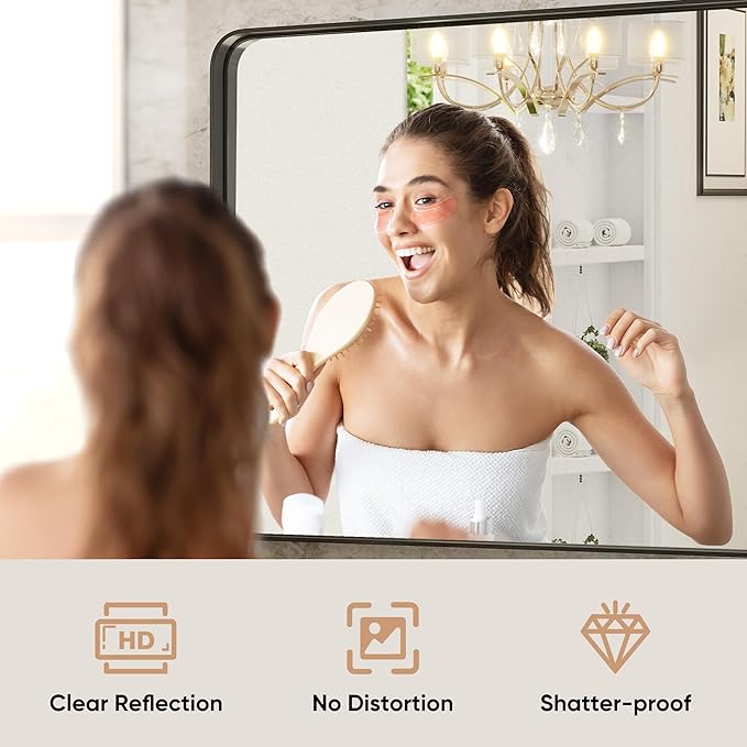 Sweetcrispy 24x36 Inch Black Bathroom Mirrors - Image 3