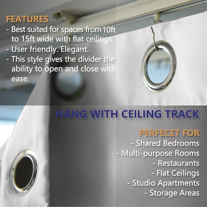 NICETOWN Lower Noise Room Dividers Curtains Screens Partitions, Room Darkening - Image 5