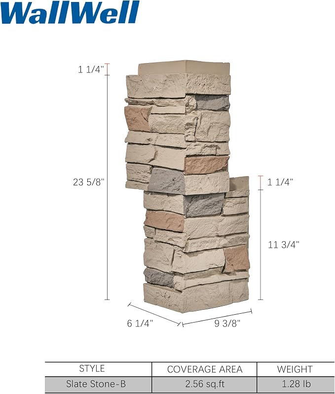 Desert Yellow Faux Stone Outside Corner Panels 24.88" Interlocking Height Per - Image 4