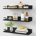 Forbena Black Floating Shelves for Wall, Bahtroom Wall Shelves Over Toilet by Forbena