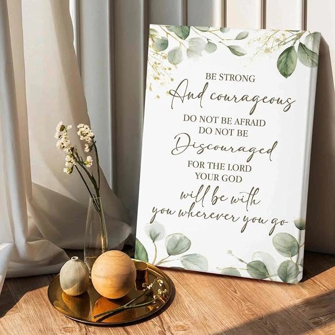 HIWX Christian Inspirational Wall Decor, Be Strong and Courageous Bible Verses - Image 7