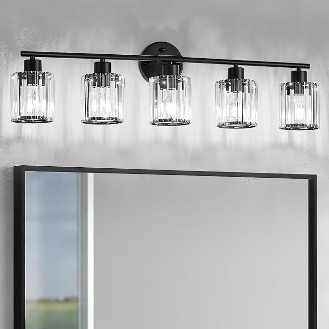 Crystal Bathroom Light Fixtures, Bathroom Lighting Fixtures Over Mirror by Kvhiiw