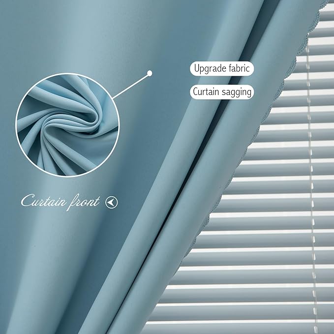Thermal Blackout Curtains with Self-Adhesive Tape, No Rod No Drill Easy Install - Image 5