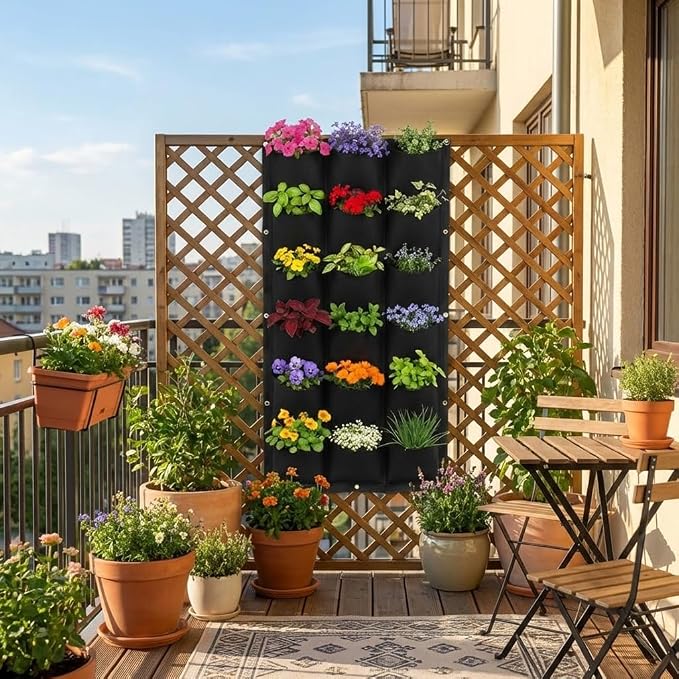 WFIST Vertical Hanging Planter Bag, Breathable Felt Wall Garden Planter - Image 5