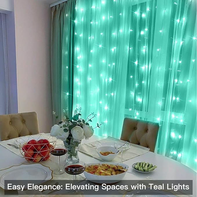 suddus Curtain Lights for Christmas, 200 Led 6.5ft x 6.5ft Hanging String - Image 3