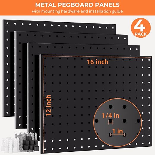 INCLY 4 Pack Peg Board, Peg Board Panels - Image 4