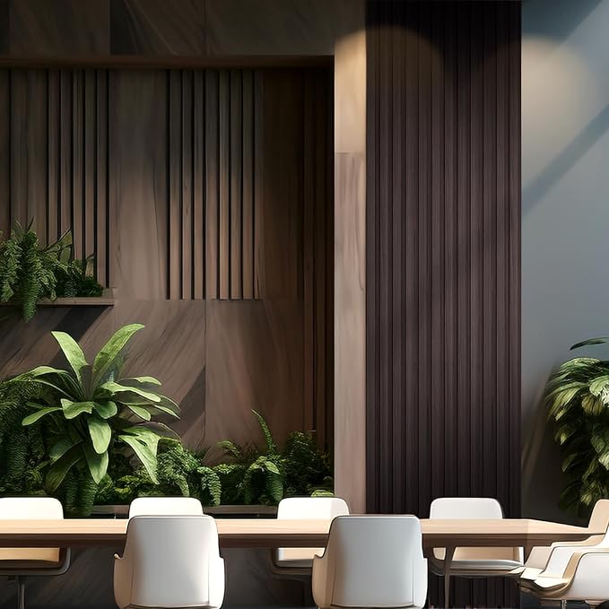 OUZUGIE WPC Acoustic Slat Wall Paneling, Living Room, TV Background, Study Room - Image 2