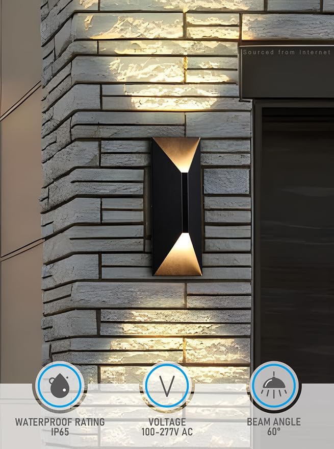 LEONLITE Dimmable LED Up Down Wall Light, CRI 90+, IP65 Waterproof, 10%-100% - Image 7