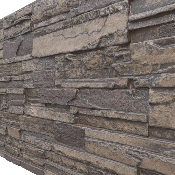 EverStone Cascade Faux Stone Panel, 48 5/8"W x 24 3/4"H x 1 1/4"D, Cascade - Image 7