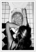 Liyark Funny Bathroom Wall Art Black and White posters Bar Disco Party prints by Liyark