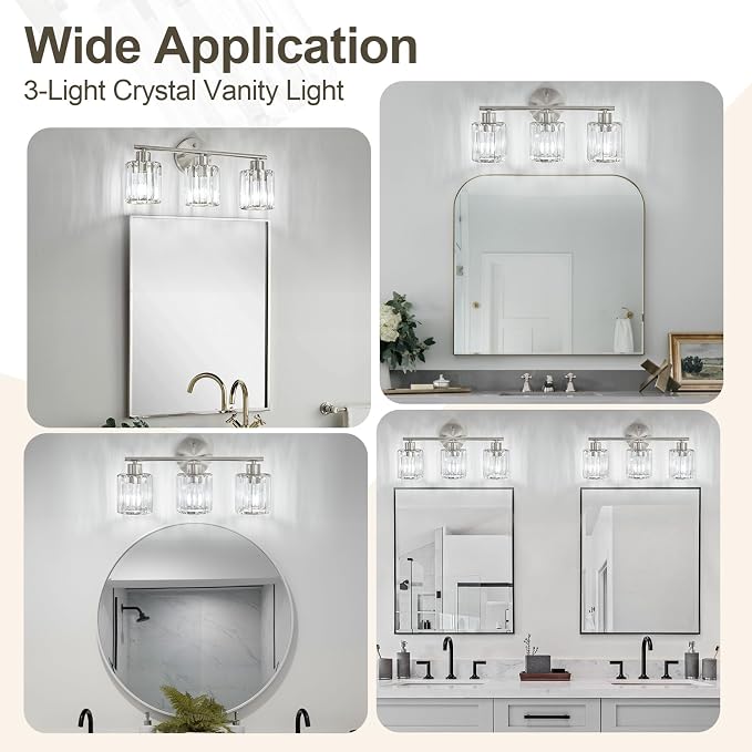 Crystal Bathroom Light Fixtures, Bathroom Lighting Fixtures Over Mirror - Image 6