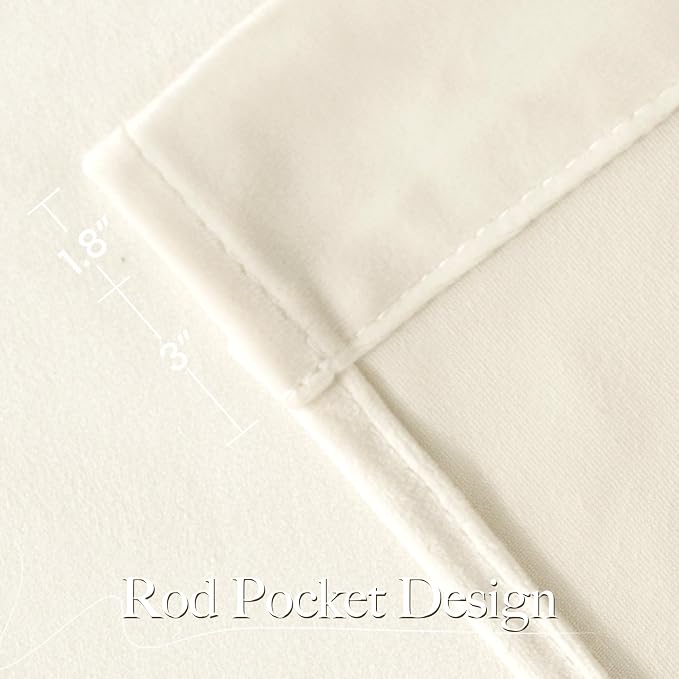NICETOWN Ivory White Winter Velvet Curtains - Image 5