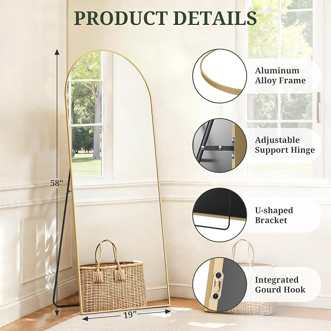 Mirror Full Length 58"x19" Full Body Floor Mirror - Image 4
