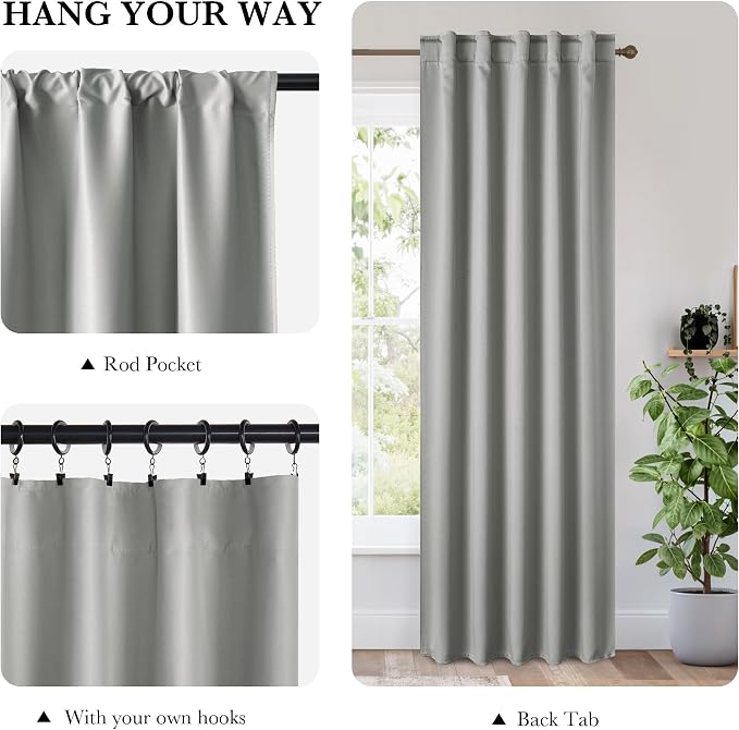 RYB HOME 100% Blackout Short Curtains - Image 3