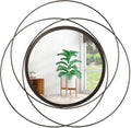 Circle Mirror for Wall with Iron Metal Wire Frame Wall-Mounted Mirror for Home by HLFMVWE