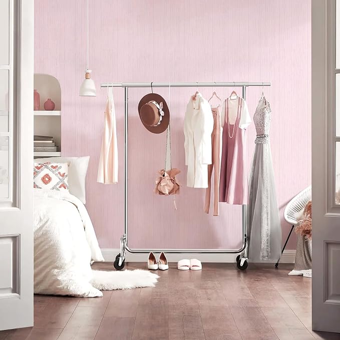Pink Grasscloth Peel and Stick Wallpaper Vintage Texture Removable Waterproof - Image 7