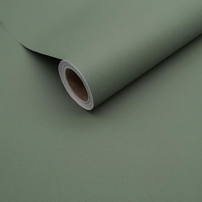 Yancorp 24"x120" Matte Sage Green Peel and Stick Wallpaper by YancorpHomeDecor