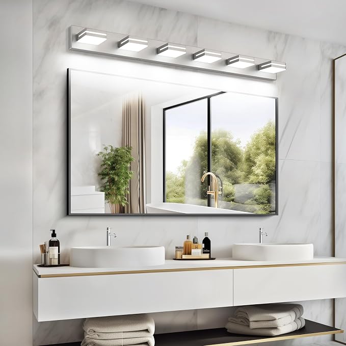 SineRise LED Modern Bathroom Vanity Light Fixtures, Brushed Nickel Modern - Image 7